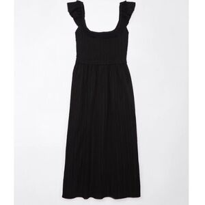 Black Ruffled Sleeveless Dress